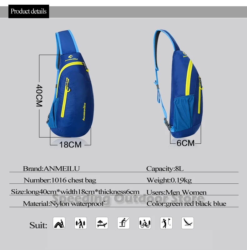 Excellent ANMEILU Bike Bag Bicycle Bag 8L Nylon Men Women Outdoor Sport Cycling Backpack Running Gym Fitness Climbing Rucksack Chest Pack 2 Excellent ANMEILU Bike Bag Bicycle Bag 8L Nylon Men Women Outdoor Sport Cycling Backpack Running Gym Fitness Climbing Rucksack Chest Pack 2