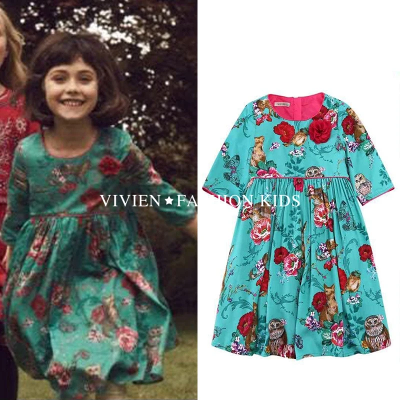 2016 New Autumn and Winter Brand Girls Dresses Princess Party Dress Flower Children s Wear Long