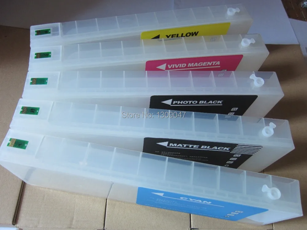 

Free shipping 700ml empty refillable cartridge for Ep Stylus Pro 9890  wide format printer