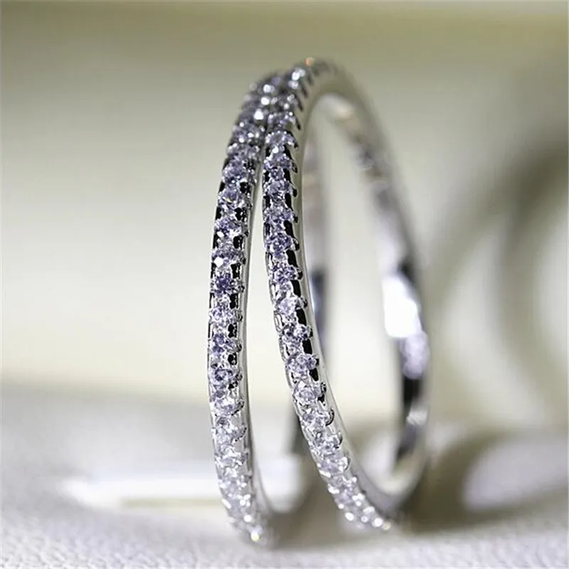 Женское Обручальное Кольцо Eternity свадебные кольца из стерлингового серебра 925