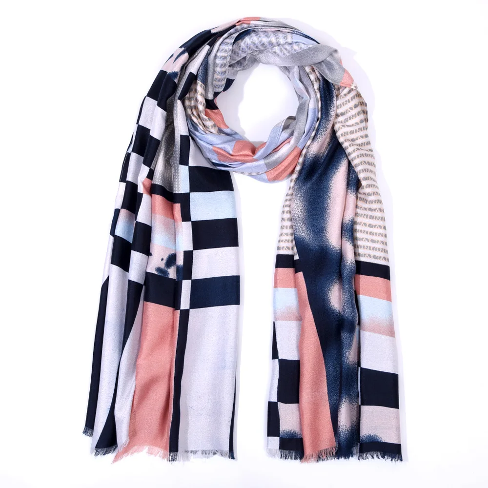 [VIANOSI] Новые Дизайнерские шарфы для женщин осенний и зимний шарф брендовый платок для женщин высокое качество шаль Мягкая бандана - Цвет: Белый