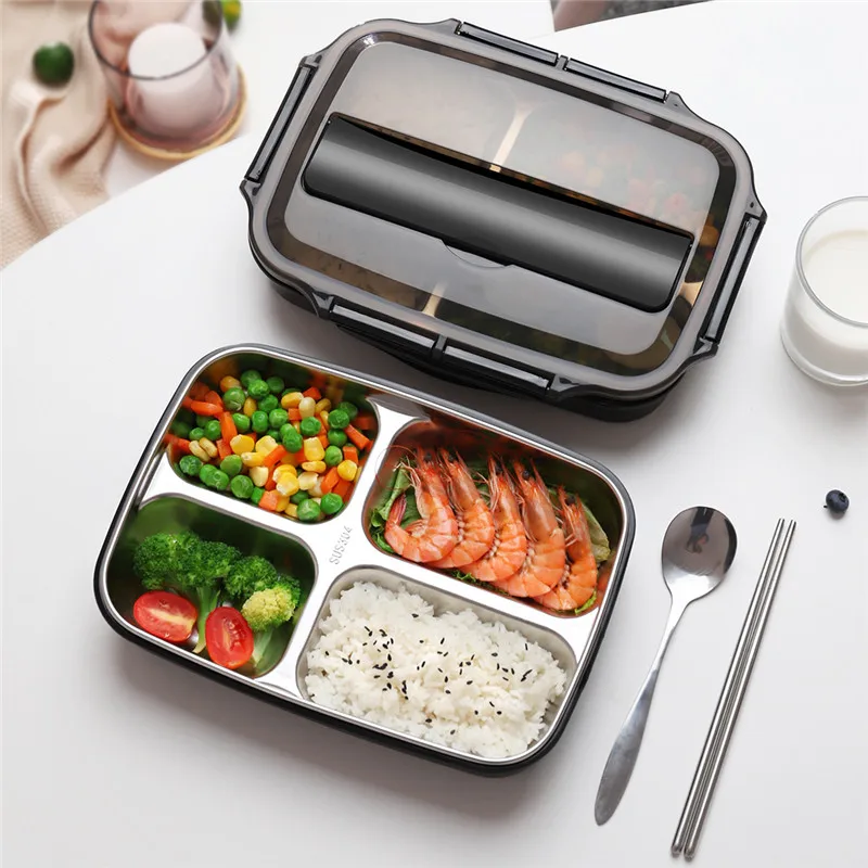 

1000ml Thermal Lunch Box for Food Container Stainless Steel Heated Container With Cover Healthy Material Leakproof With Spoon