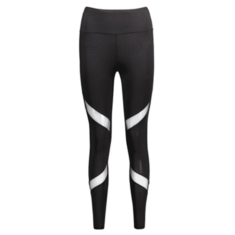 Running Pants Quick Dry Mesh Net Yoga Pants Black High Waist Elastic Fitness Slim Sport Pants Gym Leggings For Women Trousers