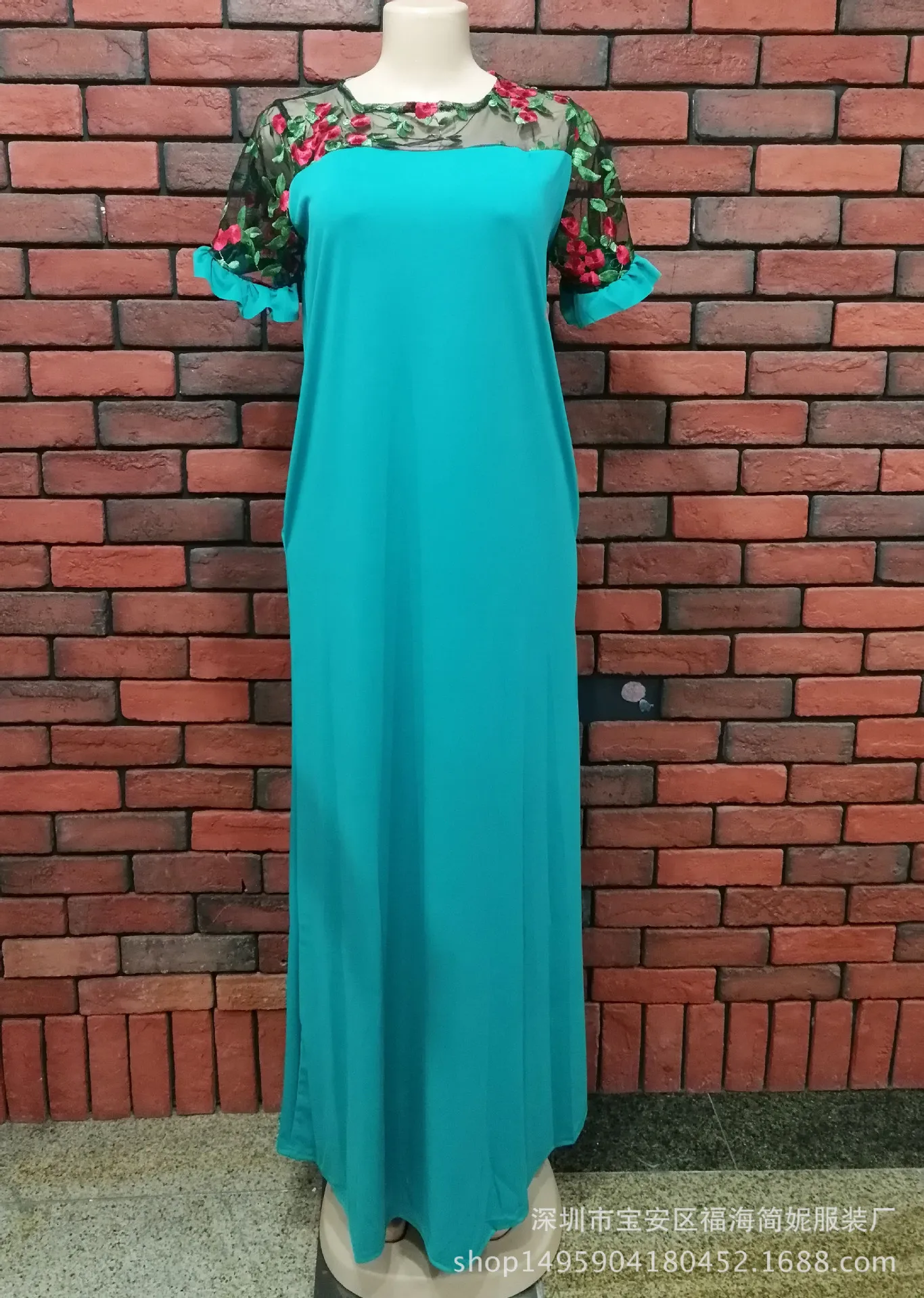 Летнее Новое Элегантное Длинное платье в африканском стиле для женщин - Цвет: Зеленый