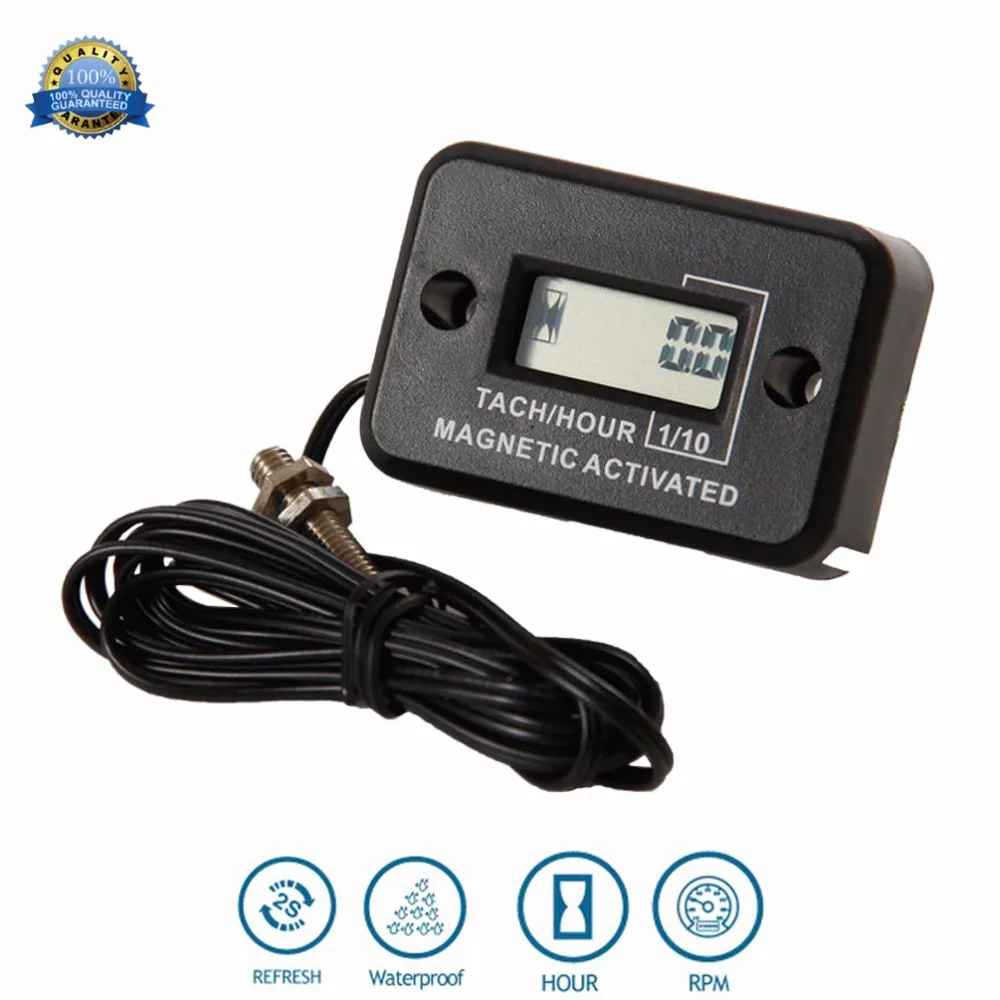 Digital Gasoline Hour Meter Tachometer for mining machinery concrete mixer generator Excavator roller mast crane RL HM012C-in Instruments from Automobiles ...