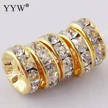 100Pcs 8mm Metal Crystal Rhinestone Rondelle Spacer Beads For Bracelet Rhinestone Zinc Alloy beads Necklace DIY jewelry making 100Pcs 8mm Metal Crystal Rhinestone Rondelle Spacer Beads For Bracelet Rhinestone Zinc Alloy beads Necklace DIY jewelry making