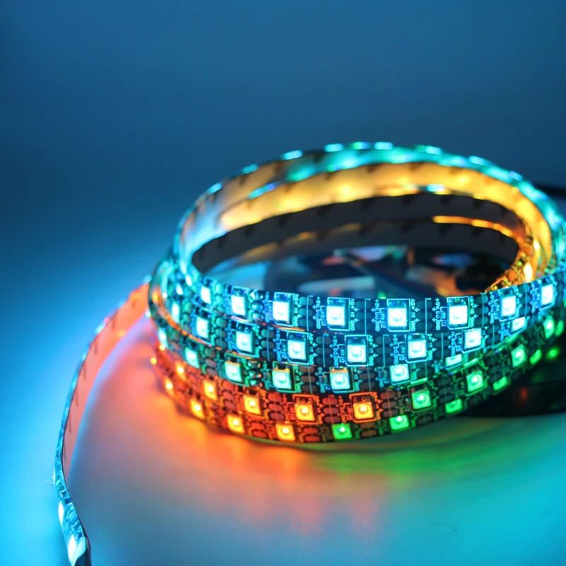 

Full Color RGB LED Strip Light ws2811 WS2812B Addressable Programmable SMD 5050 30/60leds/m 5/12V Black Smart Lamp Tape Decorate