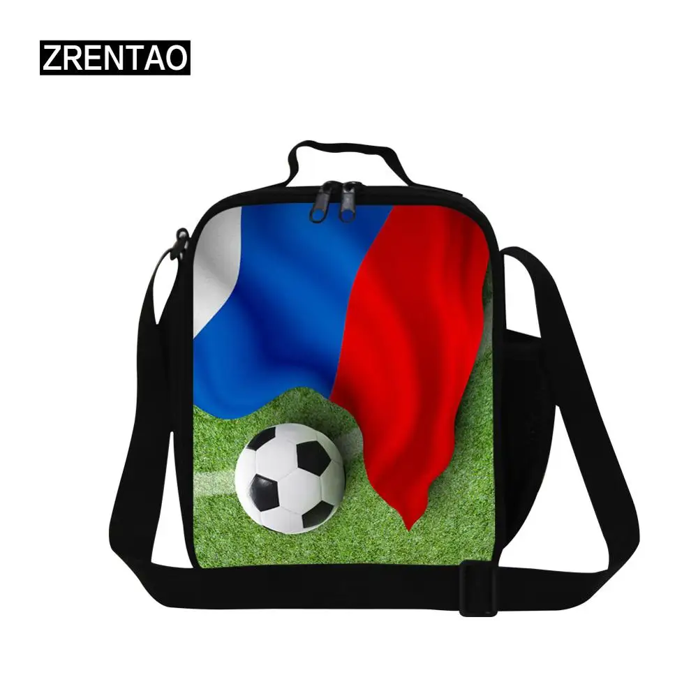 

Children School Insulated Lunch Bags Cooler With Shoulder Straps For Little Baby Kids Snack Bento Box Carry Bag iFootball Print