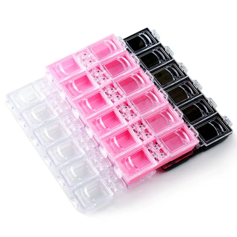 

Flip Cover Small Jewelry Storage Box Mini Ddrill Boxes Empty Storage Case 12 Grid Earring Jewelry Box Manicure Kit Holder
