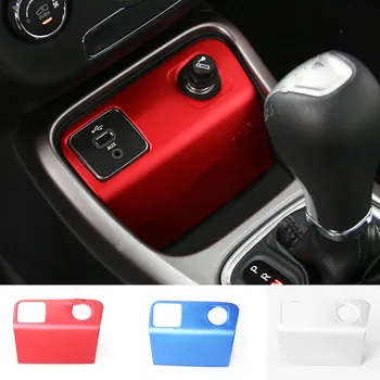 

Aluminum Alloy Interior USB Interface+Cigarette Lighter Bezel Cover Trim Fit For Jeep Compass 2017+ Accessories Car Styling
