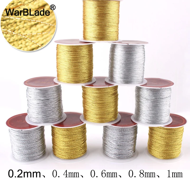 Cord String Thread Wire 0.2-1mm Gold Silver Plated For Jewelry Making Bracelet