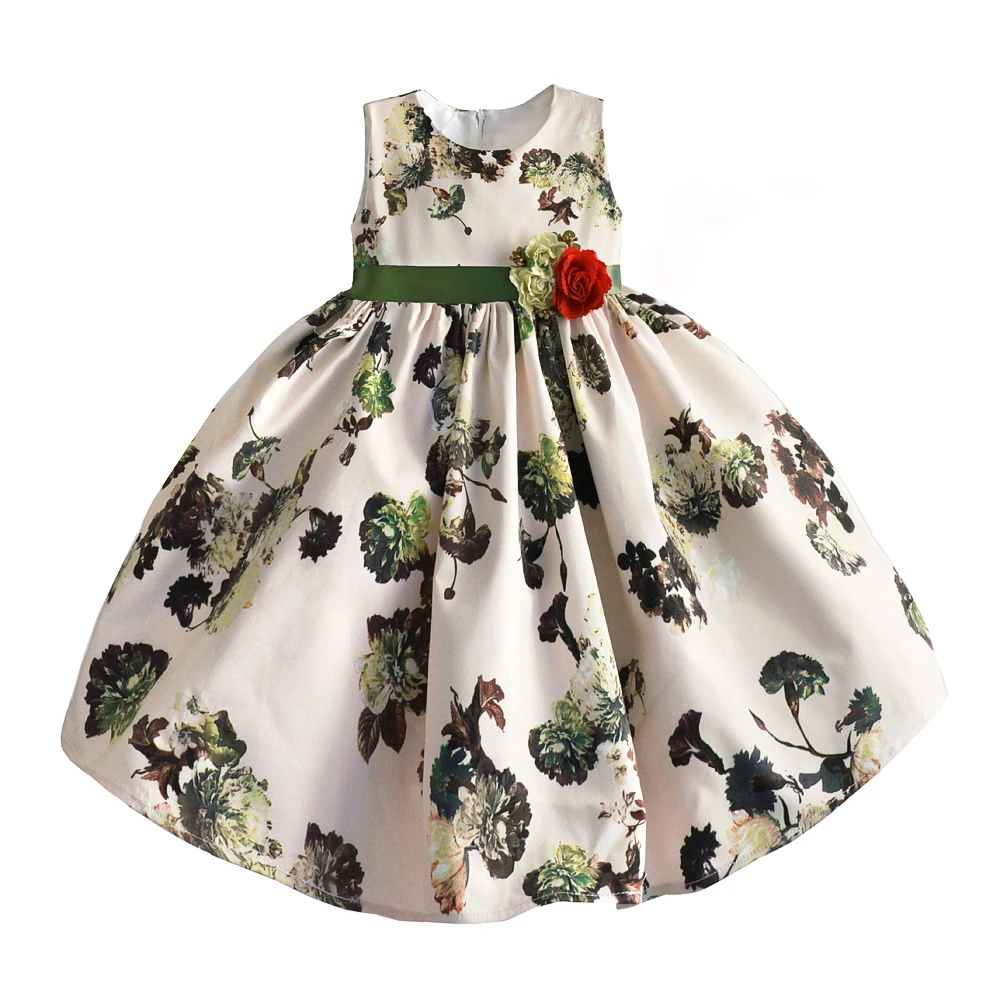 

New Flower Girl Dress Princess Kids Baby Girls Sleeveless Dress Floral Tulle Party Wedding Dresses Children Summer Sundress 3-8T