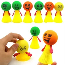 3Pcs Educational Game Expressions Push&Down Hip Hop Jumping Doll Toys for Children Kids Large Bounce Ball Toys Gifts(China)
