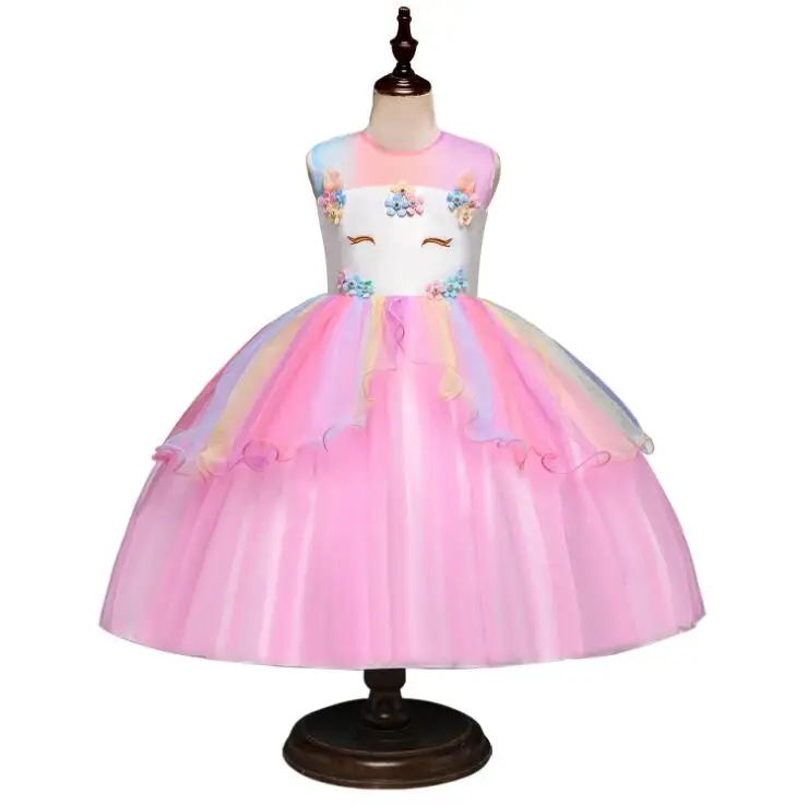 

3-8 year Teens Girl Dream Unicorn Dress Children Kids Birthday Party Dress Girl Formal Prom Girls Princess Dresses