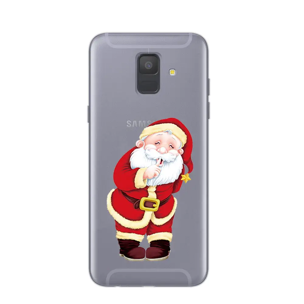Santa Claus Reindeer Christmas Soft Case Cover For Samsung A6 J4 J6 2018 J3 J5 J7 A5 2017 A6 Plus J2 Prime Ultra Thin Slim Coque (3)