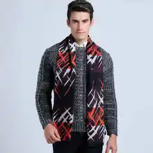 Winter Brand Cotton Tartan Jacquard Scarfs Men Casual Business Scarf Cashmere Foulard Cachecol YJWD319