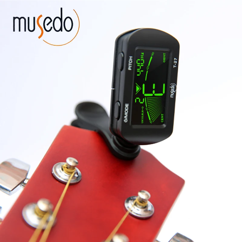 Hot Sale! Musedo T 27 LCD Clip On Digital Guitar Tuner For Guitar/Bass/Violin/Ukulele Tuners