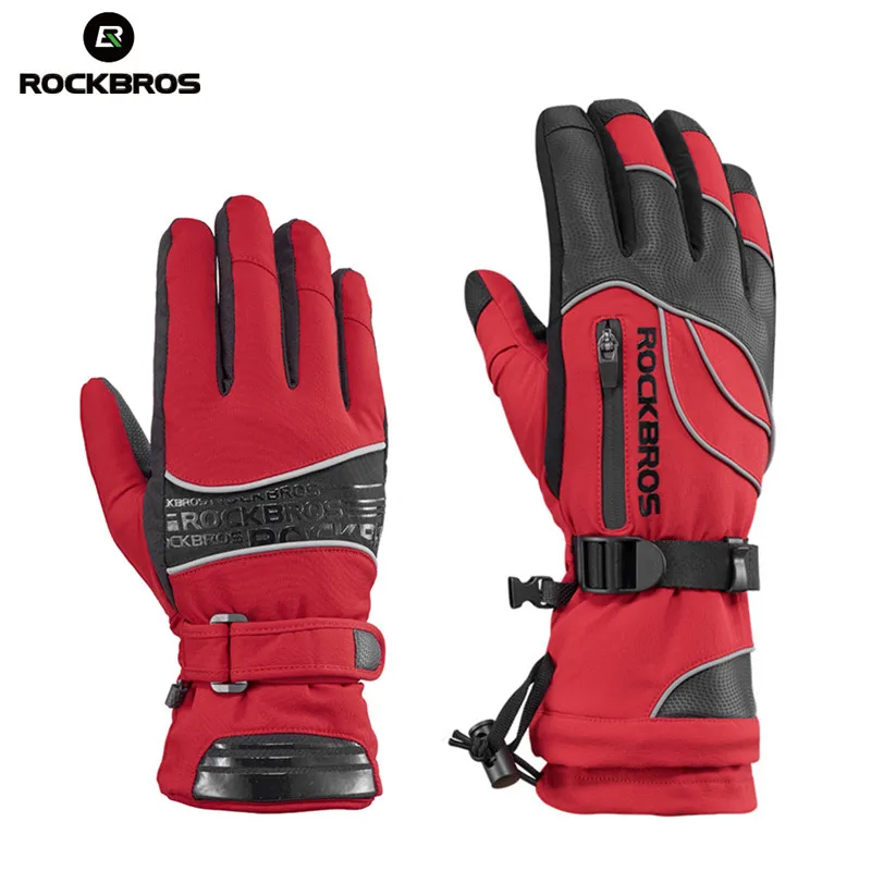 

ROCKBROS Winter Cycling Gloves Full Finger Thermal Super Warm Waterproof Windproof MTB Bike Gloves Skiing Sknowboard Motorcycle