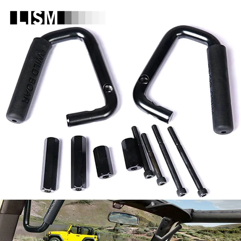 Front Grab Bar Door Grab Handles Kit for Jeep Wrangler JK 2DR/4DR Sahara Sport Rubicon X & Unlimited 4 door Rear Interior Parts