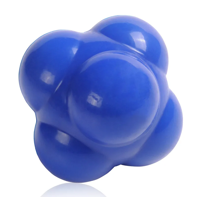 2 уровня, силиконовый шестиугольный мяч, твердый фитнес, ловкость, координация, рефлекторные упражнения, оборудование для тренировки, тренировочный реакционный мяч - Цвет: Синий