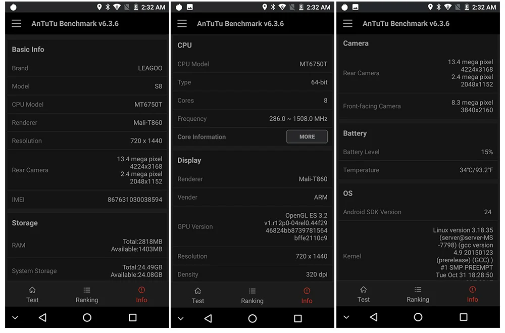 LEAGOO S8 3 ГБ 32 ГБ мобильный телефон Android 7,0 5,72 ''полный дисплей MTK6750T Восьмиядерный 13 МП 4 камеры отпечатков пальцев ID 4G смартфон