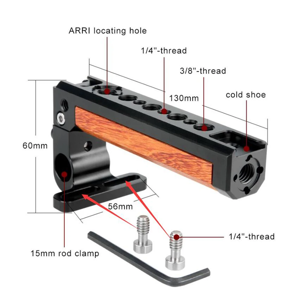 NICEYRIG держатель с зажимом для камеры DSLR Камера Захвата деревянная камера с верхней ручкой деревянная клетка с верхней ручкой 15 мм стержень холодной обуви 1/" 3/8" ARRI