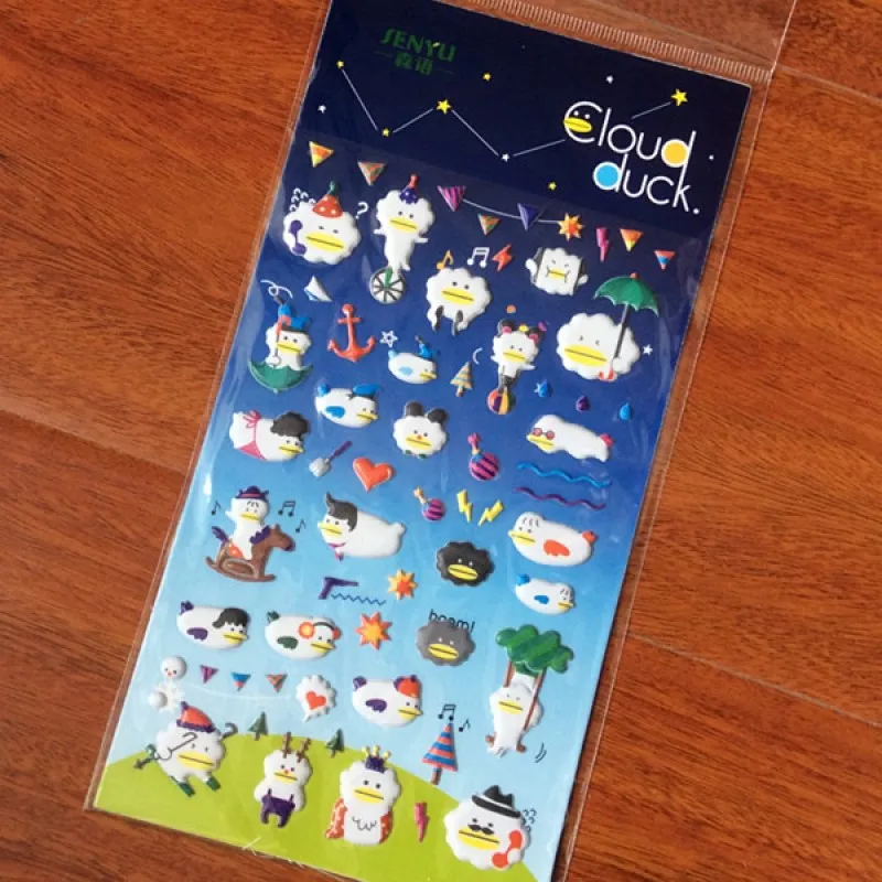 

3D cartoon sticker of cute duck design PVC material masking sticker for scrapbooking decoration