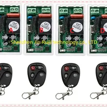 4 приемника и 4 передатчика 220 В 110 В 1ch rf Беспроводной дистанционный выключатель света лампы на выключатель Беспроводной 10A+ умный дом