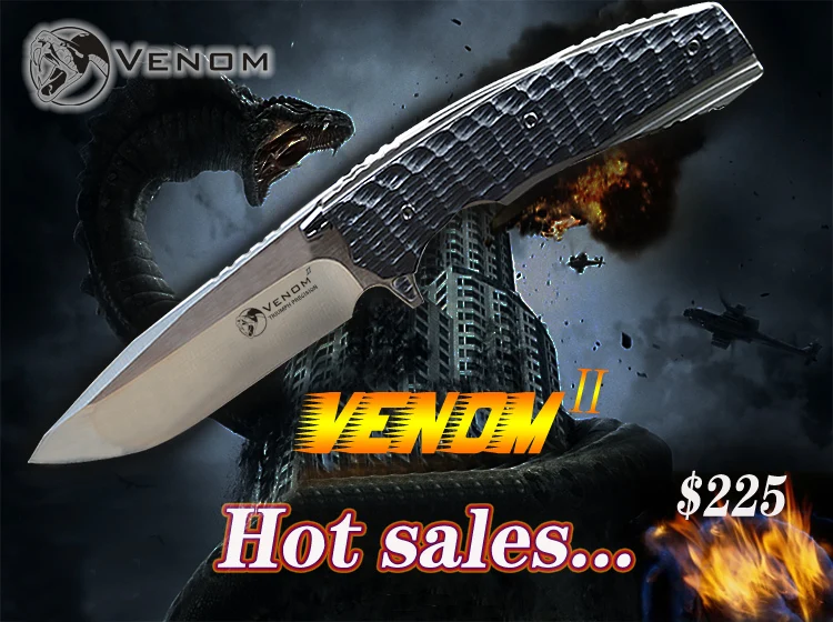 Лидер продаж Кевин Джон VENOM 2 Ножи M390 ножей Титан сплав + углеродного волокна