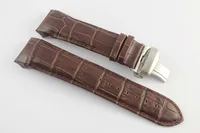 24 мм (Пряжка 22 мм) T035627 T035614 высокое качество Серебряная Бабочка Пряжка + коричневый кожаный ремешок ремни для T035 - изображение