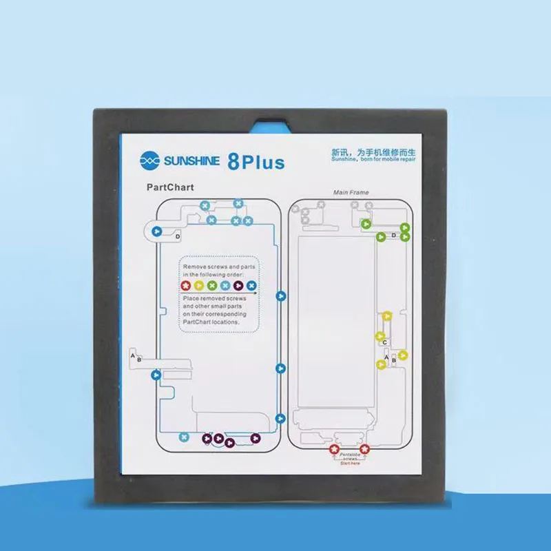 12 шт. Магнитный винт диаграмма коврик руководство по ремонту коврик для телефона 6S 6P 7 8 X XS Max XR