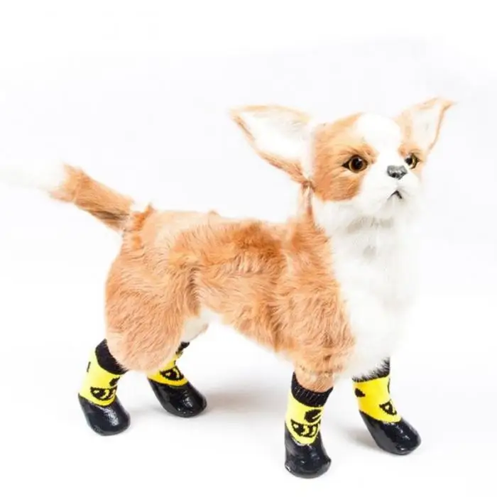 Недавно 4 шт любимая собака ботинки Водонепроницаемый носки щенок нескользящей открытый ноги крышка