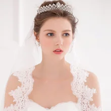 New Fashion Rhinestone Bridal Tiara Silver Wedding Hair Crown Princess Accessories Women Party Prom Headpiece
