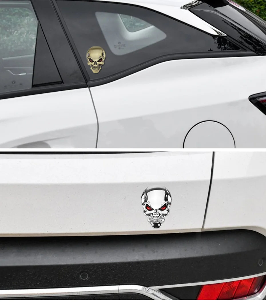 Hot Car styling 3D Metal Skull Car Sticker Emblem Badge Decal Decoration For Auto Car Accessories Automobile Sticker (5)