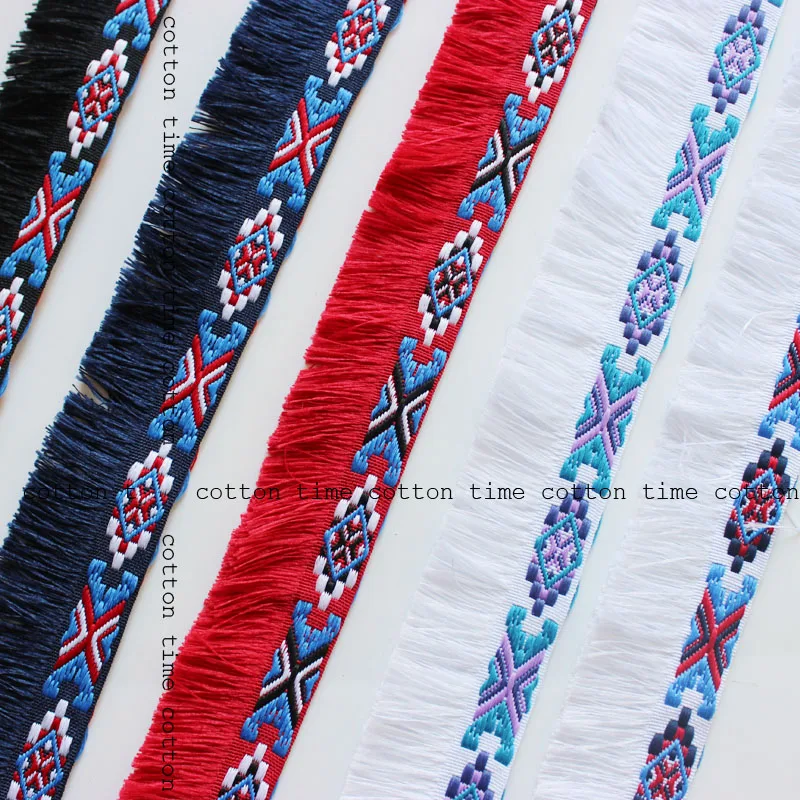 Лента с вышивкой и кисточками шириной 3 5 см ярдов/партия цветов|webbing for bags|ribbon