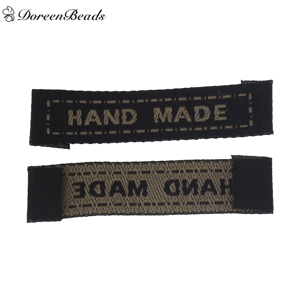 

DoreenBeads 100 PCs Handmade Terylene Woven Printed Labels DIY Scrapbooking Craft Garment Clothes Bags Sewing