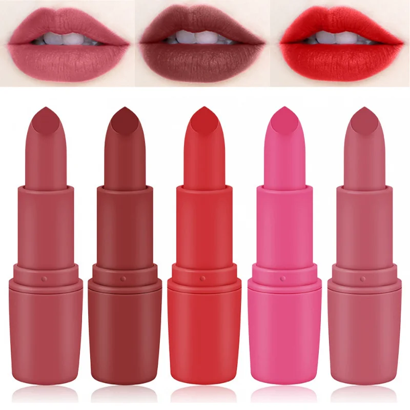 

Matte Lipstick Waterproof Long Lasting Lip Stick Makeup Sexy Red Brown Nude Pigments Velvet Matte Lipsticks Cosmetics Korean