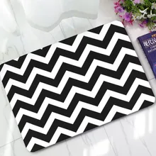 Полосатый ковер с геометрическим принтом, черный и белый, простые водонепроницаемые Нескользящие коврики для ванной комнаты, коврик для гостиной 40x60 см, 60x90 см