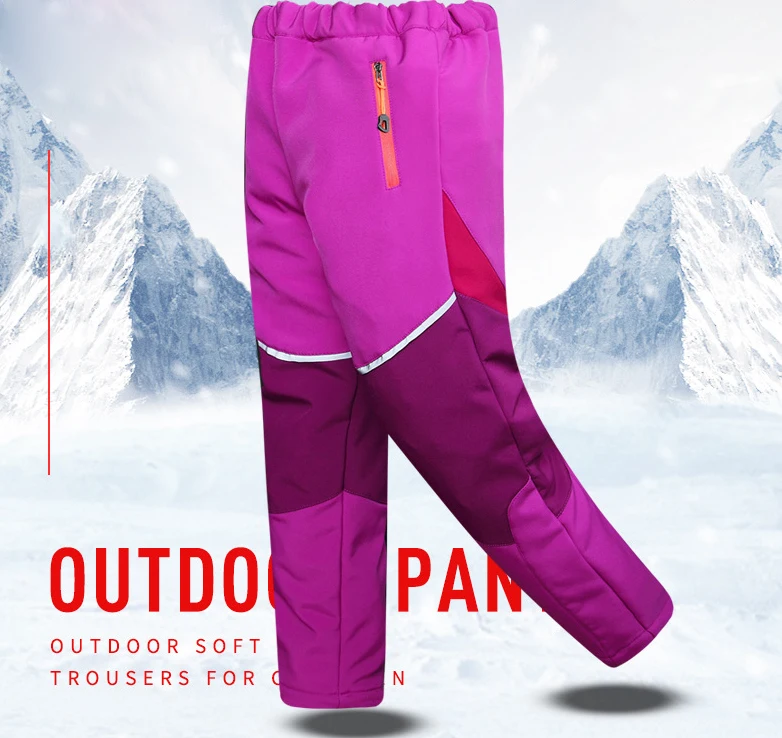 Детские зимние новые треккинговые флисовые штаны для мальчиков и девочек Детские флисовые лыжные брюки водонепроницаемые теплые походные