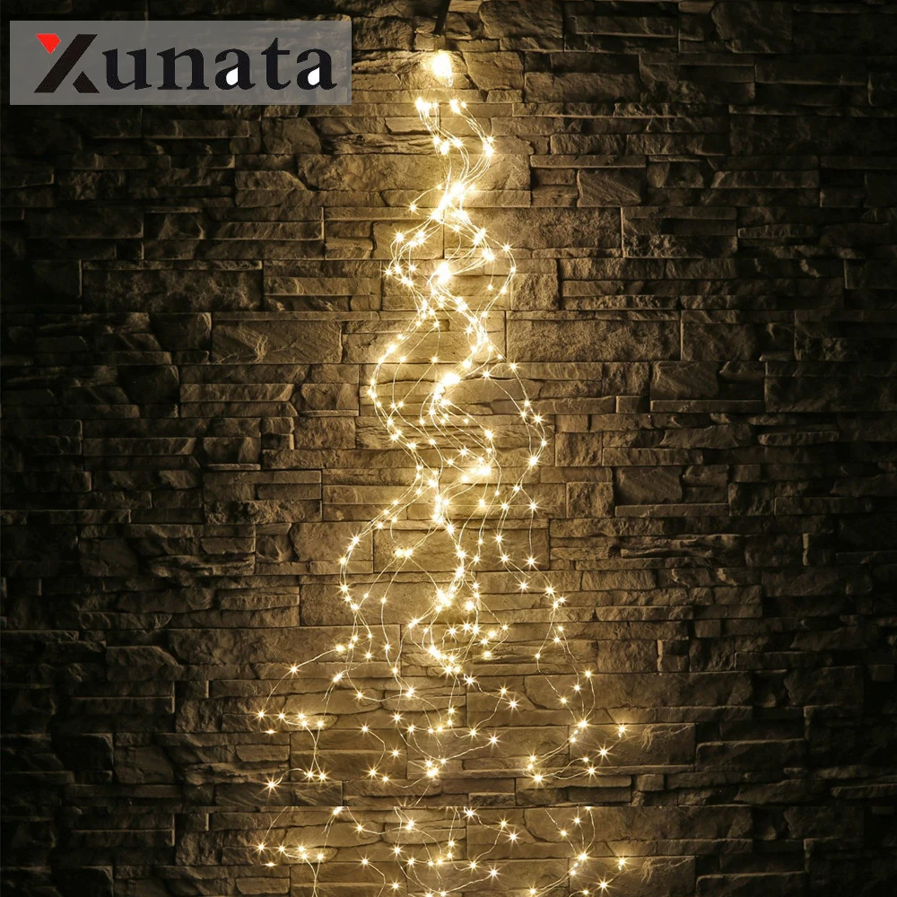Светодиодный светильник-гирлянда сказочная лоза Солнечная лампа AA батарея разъем ЕС Звездное гирляндное освещение для бара Рождество