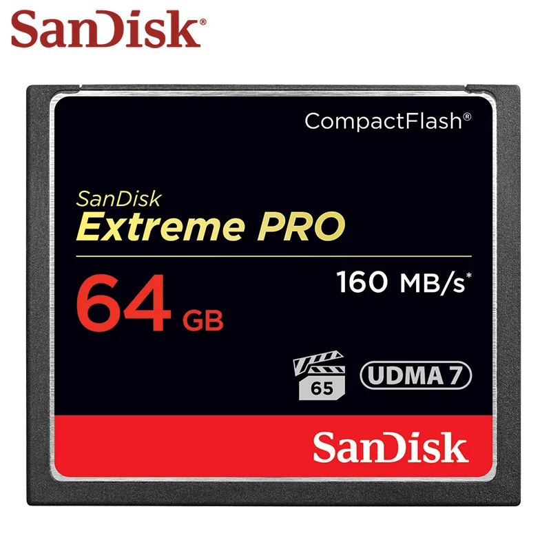 SanDisk Memory Card 64GB Extreme PRO CF Card Max Read Speed 160M/s Compact Flash CF Card Flash Card Full HD For Camera