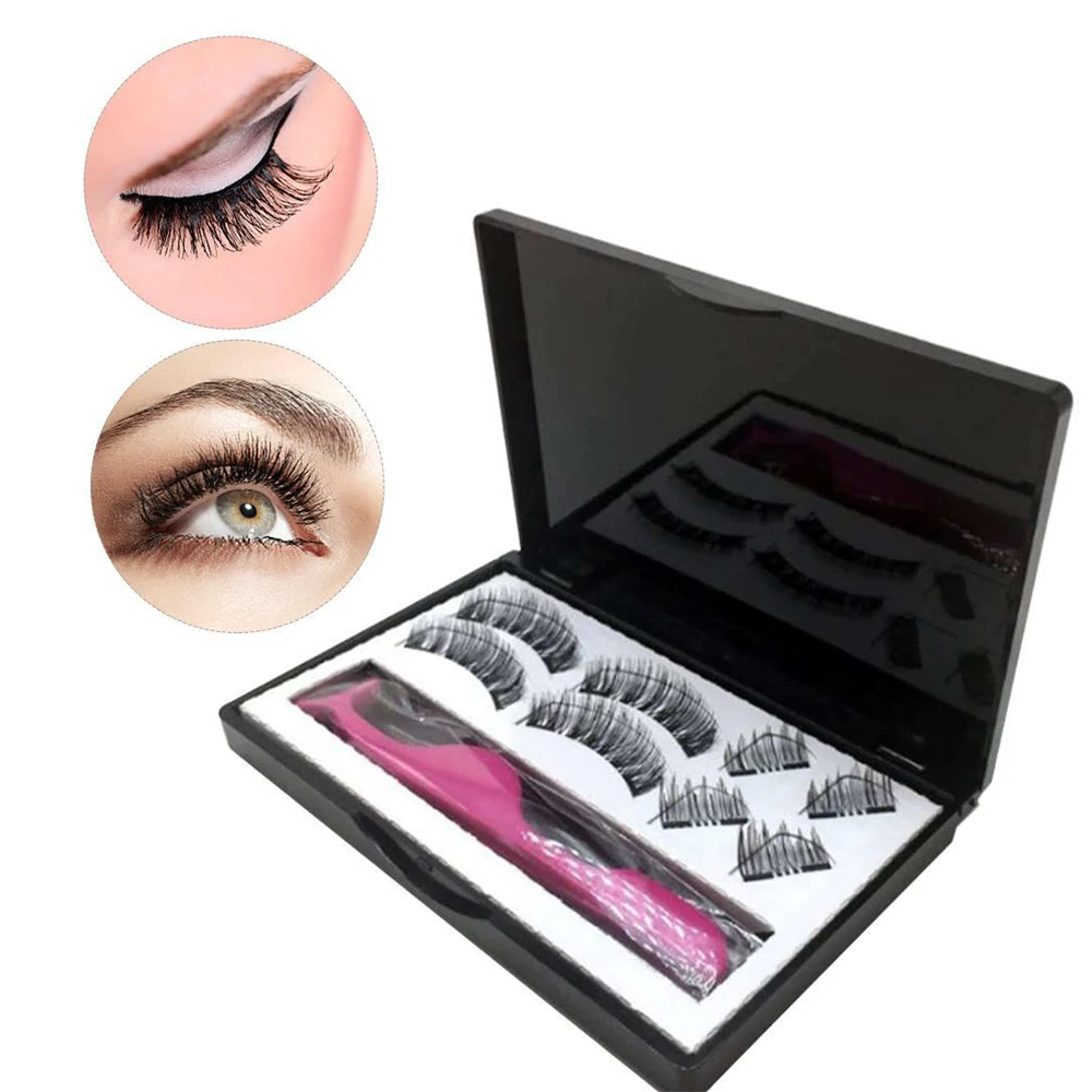 

8PCS Magnetic Eyelashes Magnetic Lashes 3D Natural False Eyelashes Magnet Lashes With Eyelashes Applicator Applicator With box