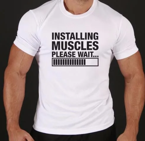 muscles shirt installing letters zt hipster tee drop ship casual funny man
