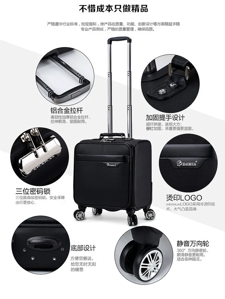 Unisex Business Travel Rolling Luggage Spinner Wheels 18 inch Suitcase Airplane Clothing Carry On Trolley Luggage (10)