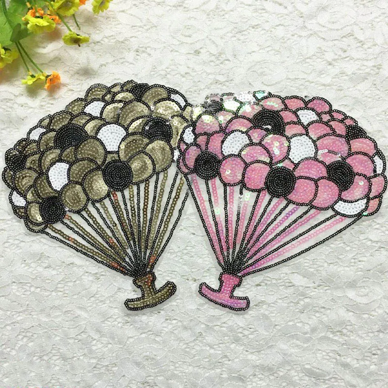 

1PC Large Cloth Patches DIY T-shirt For Women Sequins Patch Sew On Clothes Patches Hot Air Balloon Clothes Patches