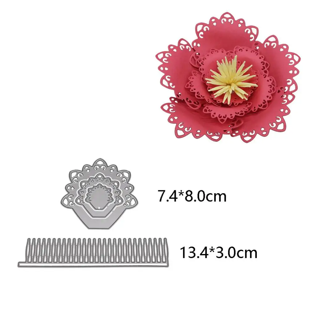 Вырубные штампы 3d цветы набор металлический трафарет и штампы для DIY бумажные карточки для скрапбукинга вырубки фотоальбома изготовление нового - Цвет: Сливовый