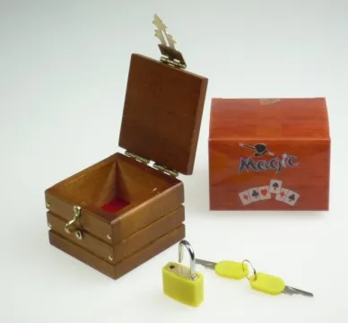 

Free shipping Mini Locked Box (Miracle Box) magic tricks prediction wooden box close up magic trick accessory comedy