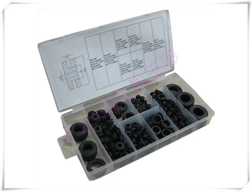

180 Pieces Cable Protection Rubber Grommet Set