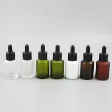 30 мл 30cc 1 унция матовая прозрачная Янтарная зеленый белый эфирное масло бутылки духи e пустые бутылочки с черного золота Кепки 500 шт