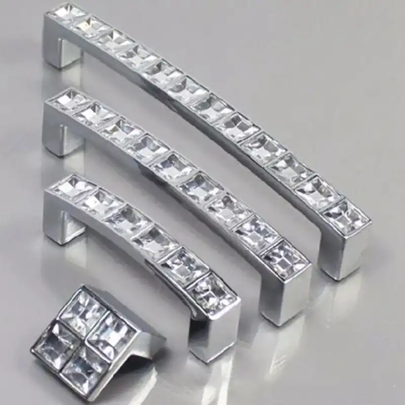 Modern Diamond Door Handles Crystal Drawer Pulls Fashion Cupboard